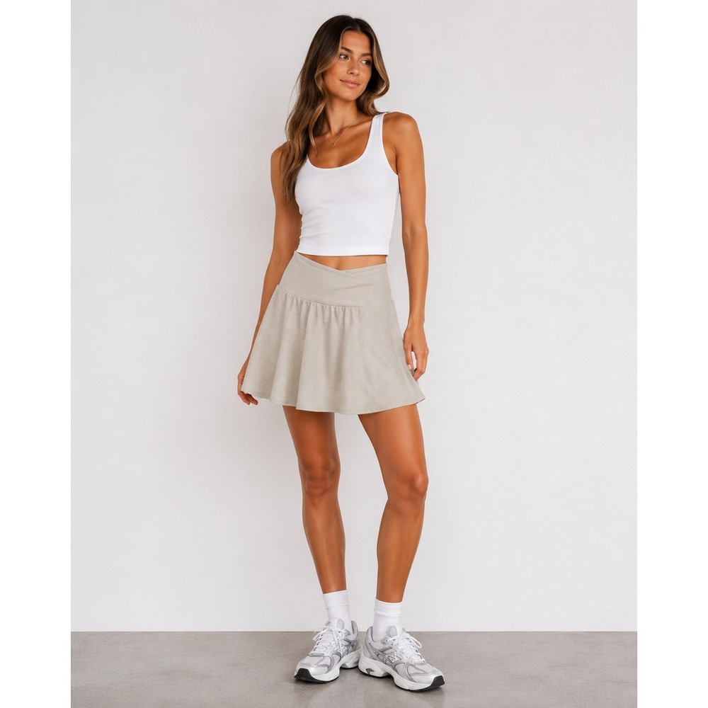 Old Navy Beige CloudComfy Extra High-Rise Crossover Waist Skort Small
